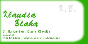 klaudia blaha business card